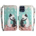 For Samsung Galaxy M53 5G 3D Colored Horizontal Flip Leather Phone Case(Black White Cat)