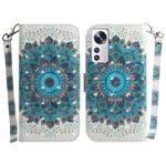 For Xiaomi 12 Pro 3D Colored Horizontal Flip Leather Phone Case(Peacock Wreath)