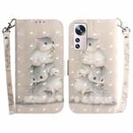 For Xiaomi 12 / 12X 3D Colored Horizontal Flip Leather Phone Case(Squirrels)