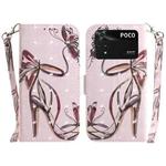 For Xiaomi Poco M4 Pro 3D Colored Horizontal Flip Leather Phone Case(Butterfly High-heeled)