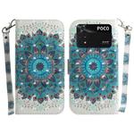 For Xiaomi Poco M4 Pro 3D Colored Horizontal Flip Leather Phone Case(Peacock Wreath)