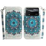 For Xiaomi Poco X4 Pro 5G 3D Colored Horizontal Flip Leather Phone Case(Peacock Wreath)