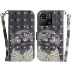 For Xiaomi Redmi 10A 3D Colored Horizontal Flip Leather Phone Case(Hug Cat)