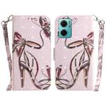 For Xiaomi Redmi Note 11E / Redmi 10 5G 3D Colored Horizontal Flip Leather Phone Case(Butterfly High-heeled)