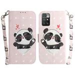 For Xiaomi Redmi 10 / 10 Prime 3D Colored Horizontal Flip Leather Phone Case(Heart Panda)