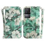 For Xiaomi Redmi K50 / 50 Pro 3D Colored Horizontal Flip Leather Phone Case(Watercolor Flower)