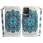 For Xiaomi Redmi K50 / 50 Pro 3D Colored Horizontal Flip Leather Phone Case(Peacock Wreath)