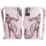 For Xiaomi Redmi Note 10 5G / Poco M3 Pro 3D Colored Horizontal Flip Leather Phone Case(Butterfly High-heeled)
