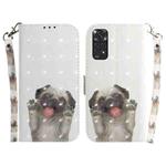 For Xiaomi Redmi Note 11 Foreign 3D Colored Horizontal Flip Leather Phone Case(Pug)