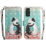 For Xiaomi Redmi Note 11 Foreign 3D Colored Horizontal Flip Leather Phone Case(Black White Cat)