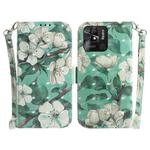 For Xiaomi Redmi 10C 3D Colored Horizontal Flip Leather Phone Case(Watercolor Flower)