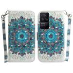 For Xiaomi Redmi K40S 3D Colored Horizontal Flip Leather Phone Case(Peacock Wreath)