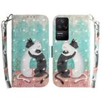 For Xiaomi Redmi K40S 3D Colored Horizontal Flip Leather Phone Case(Black White Cat)