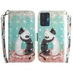 For Xiaomi 11T / 11T Pro 3D Colored Horizontal Flip Leather Phone Case(Black White Cat)