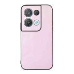 For OPPO Reno8 Cowhide Texture PU Phone Case(Pink)