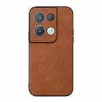 For OPPO Reno8 Cowhide Texture PU Phone Case(Brown)