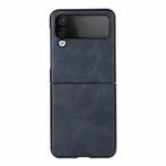 For Samsung Galaxy Z Flip4 Cowhide Texture PU Phone Case(Blue)