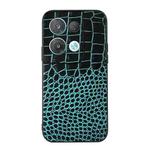 For OPPO Reno8 Pro+ 5G China / 8 Pro 5G Foreign Crocodile Top Layer Cowhide Leather Phone Case(Cyan Blue)