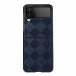 For Samsung Galaxy Z Flip4 Weave Plaid PU Phone Case(Blue)