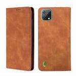 For Blackview A55 Skin Feel Magnetic Horizontal Flip Leather Phone Case(Light Brown)
