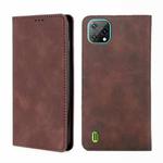 For Blackview A55 Pro Skin Feel Magnetic Horizontal Flip Leather Phone Case(Dark Brown)