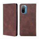 For Ulefone Note 13P Skin Feel Magnetic Horizontal Flip Leather Phone Case(Dark Brown)