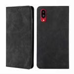 For Sharp Simple Sumaho 6 A201SH Skin Feel Magnetic Horizontal Flip Leather Phone Case(Black)