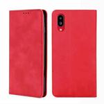 For Sharp Simple Sumaho 6 A201SH Skin Feel Magnetic Horizontal Flip Leather Phone Case(Red)