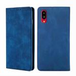 For Sharp Simple Sumaho 6 A201SH Skin Feel Magnetic Horizontal Flip Leather Phone Case(Blue)