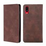 For Sharp Simple Sumaho 6 A201SH Skin Feel Magnetic Horizontal Flip Leather Phone Case(Dark Brown)