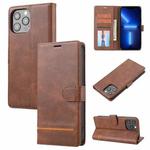 For iPhone 13 Pro Max Classic Wallet Flip Leather Phone Case (Brown)