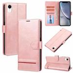 For iPhone XR Classic Wallet Flip Leather Phone Case(Pink)