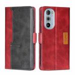 For Motorola Moto Edge+ 2022/Edge 30 Pro Contrast Color Side Buckle Leather Phone Case(Red + Black)