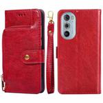 For Motorola Edge 30 Pro Zipper Bag Leather Phone Case(Red)