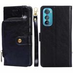 For Motorola Edge 30 Zipper Bag Leather Phone Case(Black)