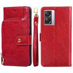 For OPPO A57 5G 2022/Realme Q5i Zipper Bag Leather Phone Case(Red)