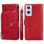 For OPPO A95 5G Zipper Bag Leather Phone Case(Red)