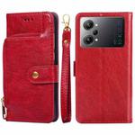 For OPPO K10 Pro 5G Zipper Bag Leather Phone Case(Red)