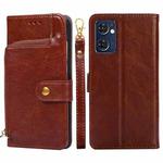 For OPPO Reno7 5G Global/Find X5 Lite Zipper Bag Leather Phone Case(Brown)