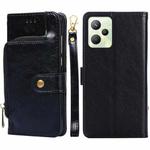 For OPPO Realme C35 Zipper Bag Leather Phone Case(Black)