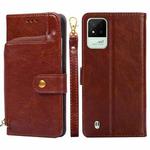 For OPPO Realme Narzo 50i Zipper Bag Leather Phone Case(Brown)