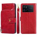 For vivo IQOO 9 Pro 5G Zipper Bag Leather Phone Case(Red)