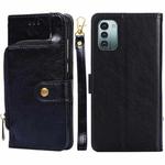 For Nokia G21/G11 Zipper Bag Leather Phone Case(Black)