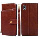 For Sony Xperia Ace III Zipper Bag Leather Phone Case(Brown)