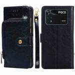 For Xiaomi Poco M4 Pro Zipper Bag Leather Phone Case(Black)