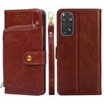 For Xiaomi Redmi Note 11 Global/Redmi Note 11S Zipper Bag Leather Phone Case(Brown)