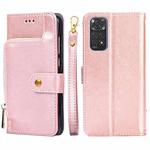 For Xiaomi Redmi Note 11 Global/Redmi Note 11S Zipper Bag Leather Phone Case(Rose Gold)