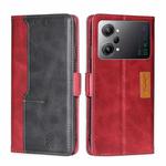 For OPPO K10 Pro 5G Contrast Color Side Buckle Leather Phone Case(Red + Black)