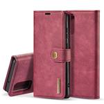 For Galaxy S20 DG.MING Crazy Horse Texture Flip Detachable Magnetic Leather Case with Holder & Card Slots & Wallet(Red)