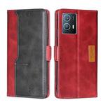 For vivo iQOO U5 5G Contrast Color Side Buckle Leather Phone Case(Red + Black)